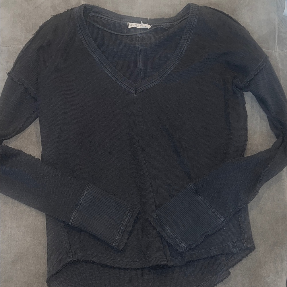 Free People Long Sleeve V-Neck Top